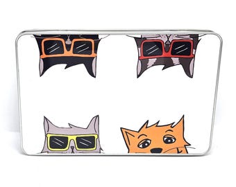 Four cat Cat metal treat tin