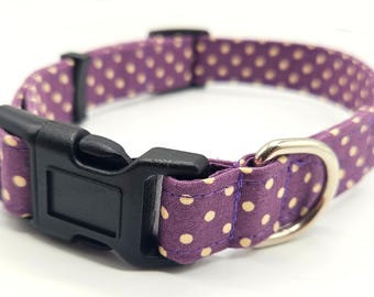 Purple Spot Adjustable dog collar