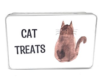Brown Cat metal treat tin