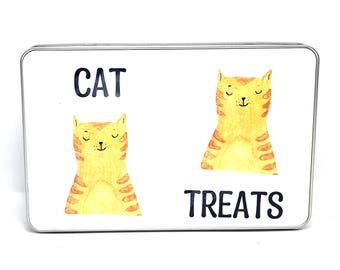 Ginger Tabby Cat metal treat tin