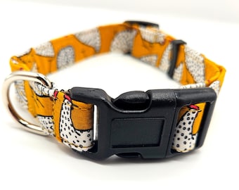 Mustard chicken design dog collar | adjustable dog collar