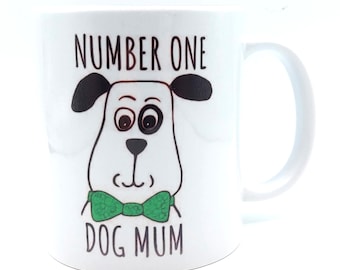 Dog Mum Mug | Number One Dog Mum | Matching Mug and Coaster Set | Gift for Dog Mum