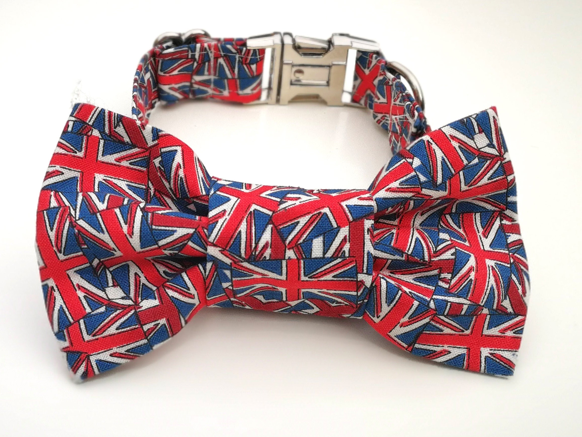 union jack dog bow tie