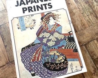 Vintage JAPANESE PRINTS, large poster book with 106 reproductions of Japanese art from the years 1700 to 1900. Selected by Richard Illing.
