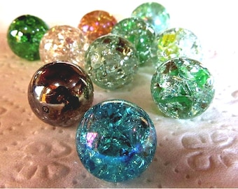 Fried Marbles 10 Collectible Cracked Cats Eye Marbles 0078