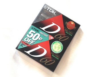 Set of two vintage audio cassettes, recording tape cassettes, low noise D60 double cassette pack, ECO pack