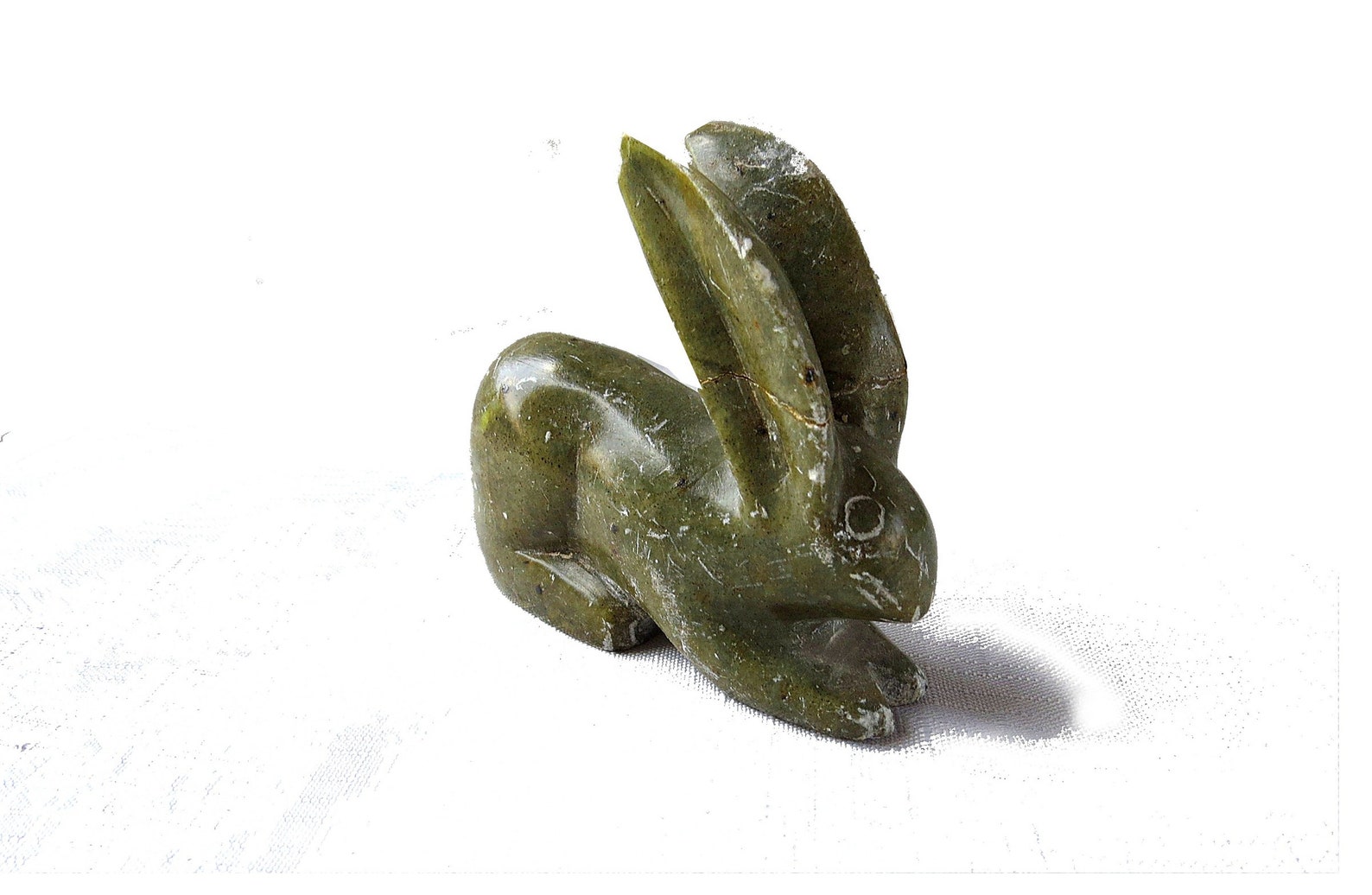 Green Stone Rabbit Figurine Vintage Primitive Hand Carved Etsy