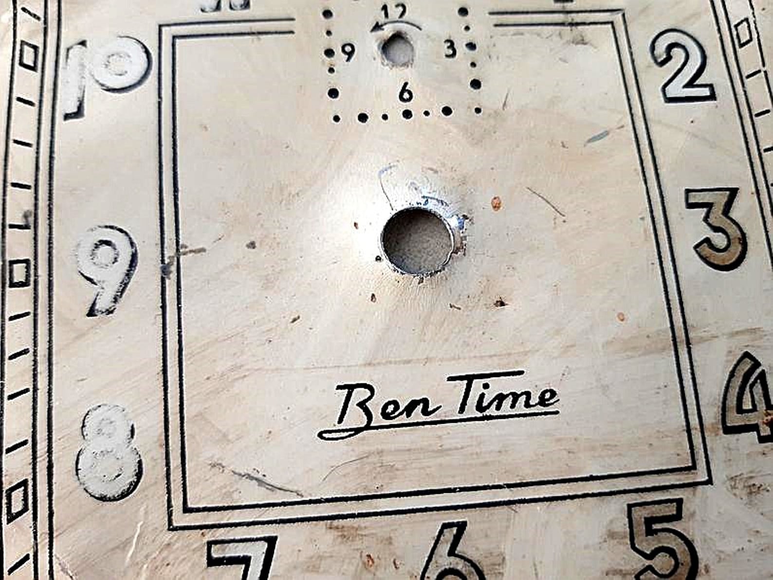 Mid Century Modern Rectangular Clock Face, Clock Numbers, Clock Dial