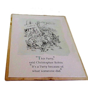 Carte de citation vintage Winnie l'ourson, impression classique Winnie l'ourson de 1994.