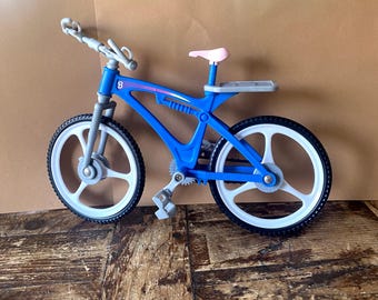 Vintage Barbie blue mountain bike, Barbie Pack N' Go Bike, released by MATTEL around 1998