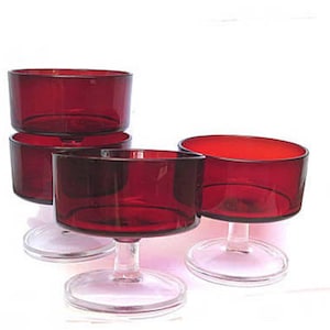LUMINARC french vintage ruby red dessert ice cream cups