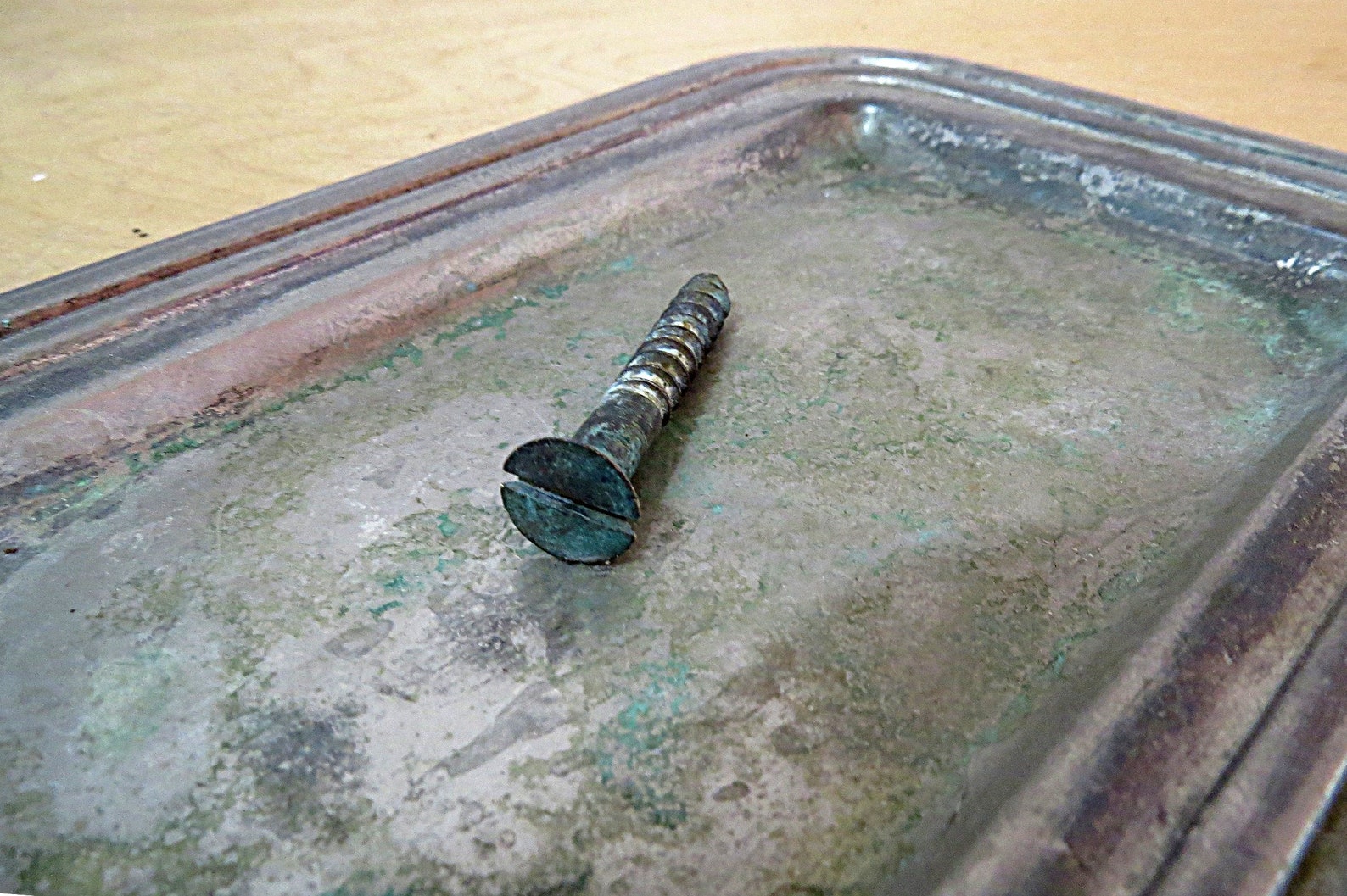 Large Vintage Brass Screw With Patina. Flat Head Slotted Wood Etsy