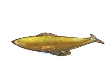 Brass gold fish mid century ashtray, true vintage according to a tax sticker