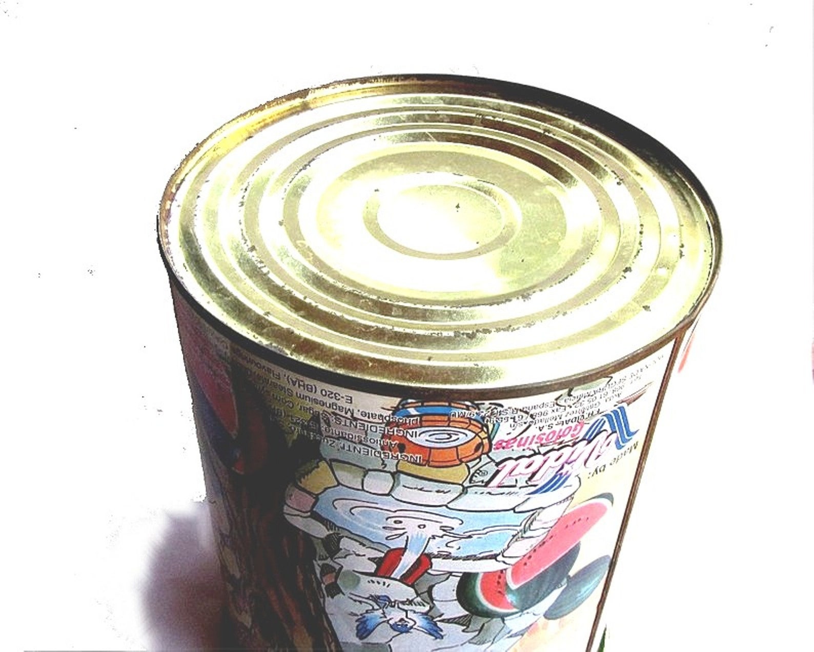 Large Tall Rusty Cylinder Spanish Vintage Water Melon Bubble Gum Candy