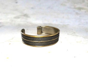 Oriental ornate boho silver plated handcrafted adjustable cuff bracelet for women.