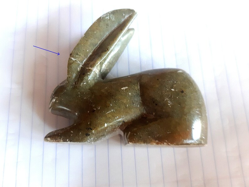 Green Stone Rabbit Figurine Vintage Primitive Hand Carved Etsy