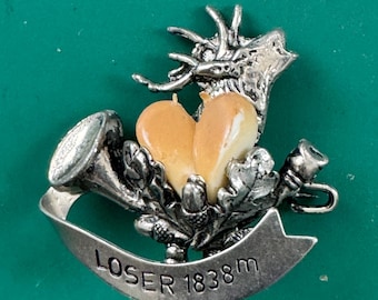 Broche Ancienne En Argent Sterling - Poinçon Sanglier - Bijou Fantaisie Vintage