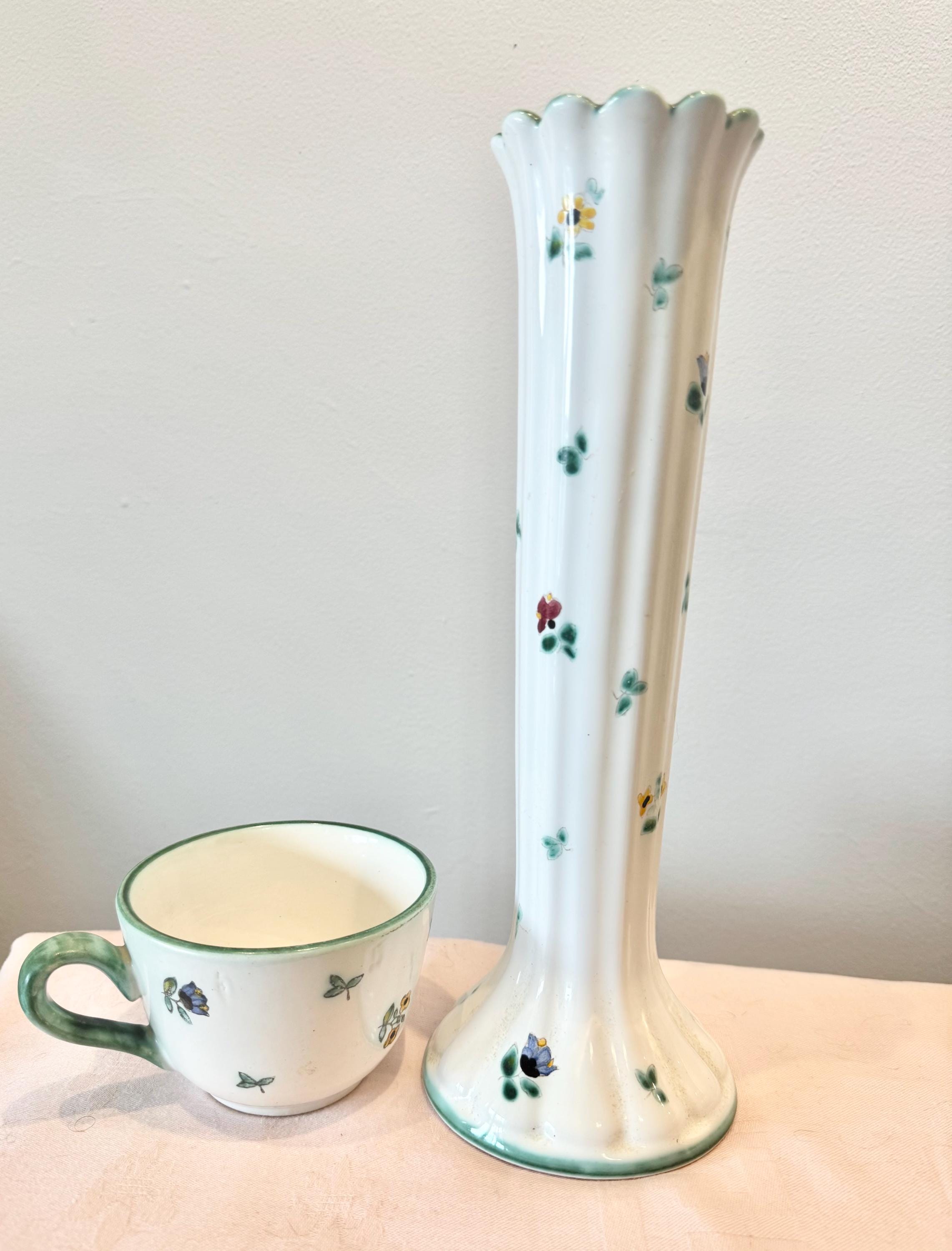 ヴィンテージ グムンドナー セラミック花瓶：オーストリアの手描きの