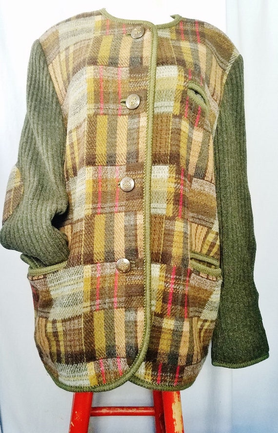 48" Bust, WOOL JACKET Woven & Knitted with Rucksac