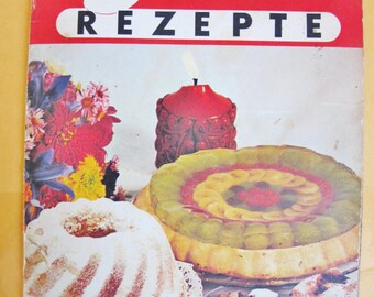 1950s Austrian German COOK BOOK, Haas Recipes, Viennese Confiture, Sweets, Valentine, Strudel, Torten, Cookies, Hearts,