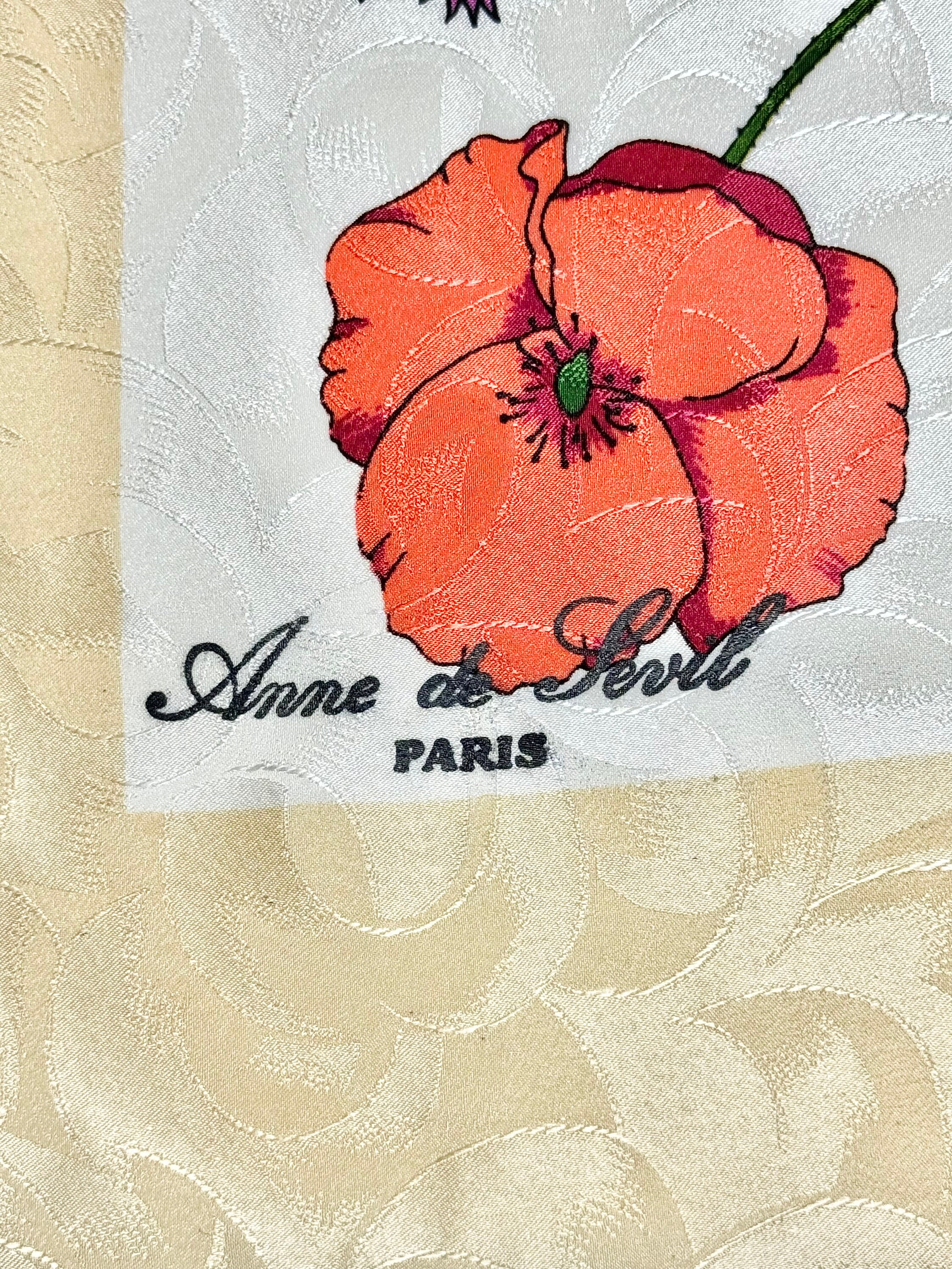 Foulard Vintage En Soie Anne De Sevil Paris - Multicouleur - Occasion Très Bon état