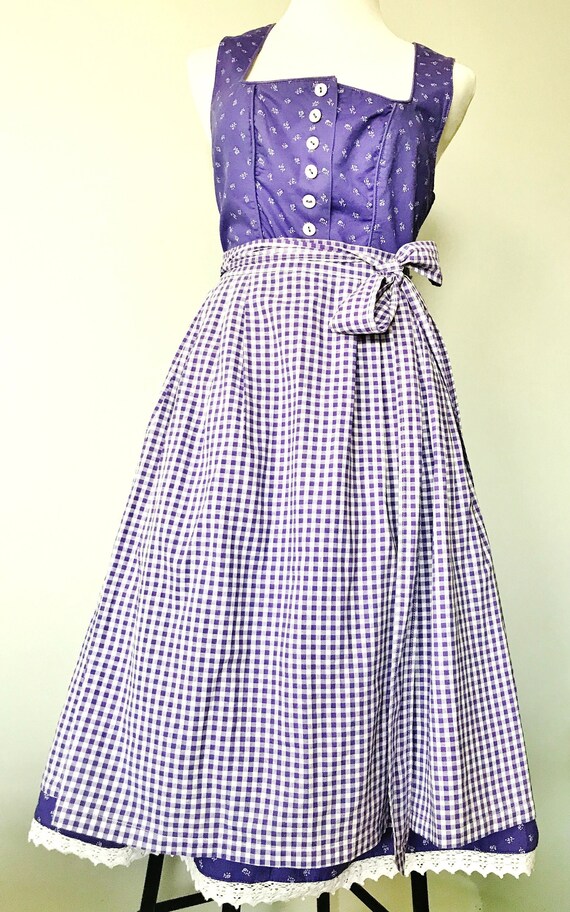 COTTON DIRNDL DRESS Purple Purple 