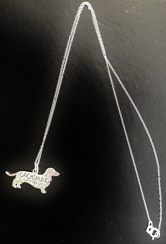925 DACHSHUND STERLING SILVER Necklace, 18", 1 1/… - image 3