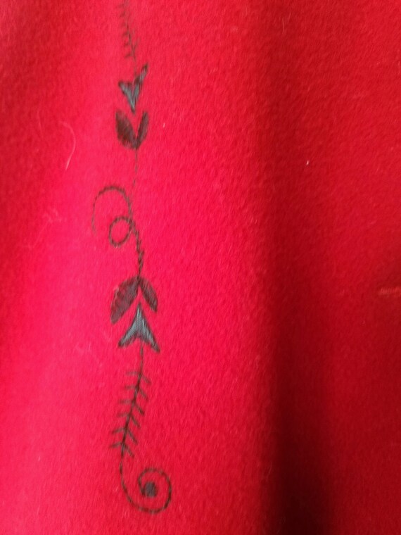 Red Wool Trachten Jacket, Embroidered Austrian Ja… - image 4