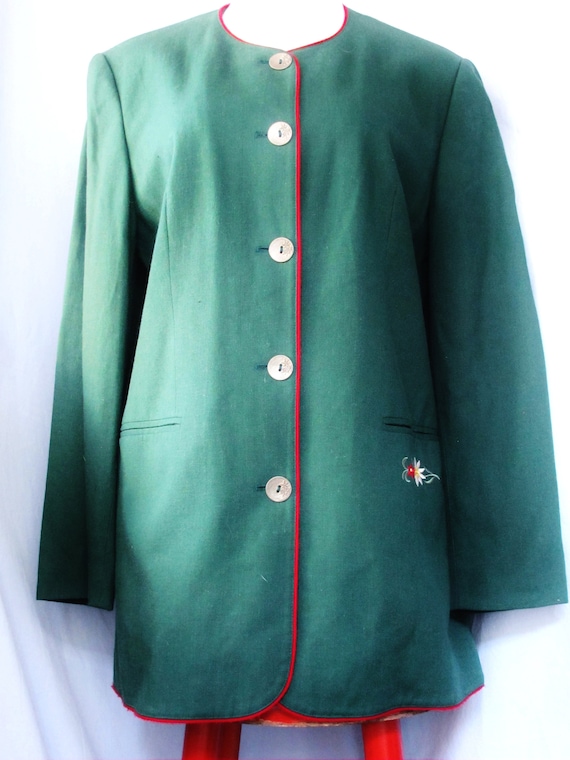 TRACHTEN JACKET, Hunter Green, Linen Blend, Metal 