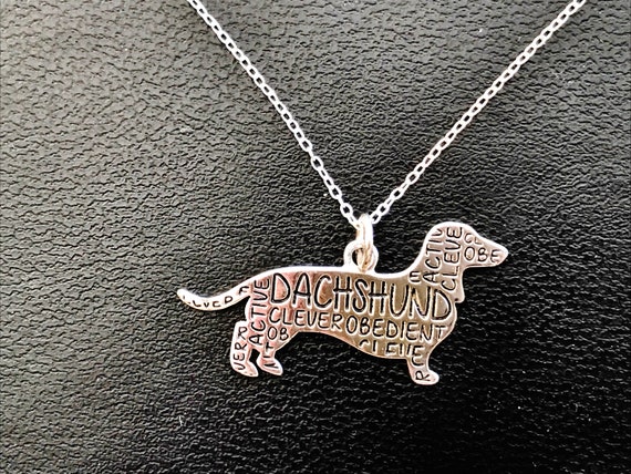 925 DACHSHUND STERLING SILVER Necklace, 18", 1 1/… - image 2