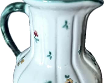 GMUNDNER CERAMIC COFFEE Pot, Tossed Flower Pattern, 10 1/2“ Tall, numbered