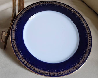 Romanov by Christineholm cobalt porcelain salad plates, set of four.