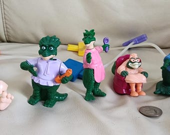 Vintage Dinosaurs McDonald's Toys Set: 1992 Sinclair Family Dinomotion