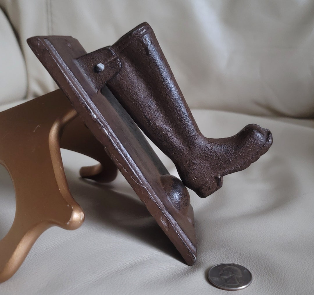 Equestrian Hunting Themed Cast Iron Boot Door Knocker in Etsy