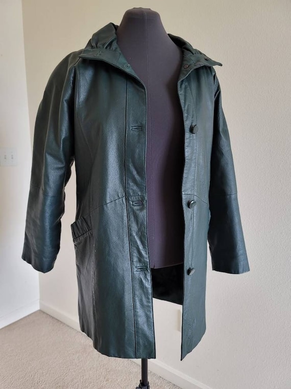 PELLE New York Milano vintage dark green leather … - image 1