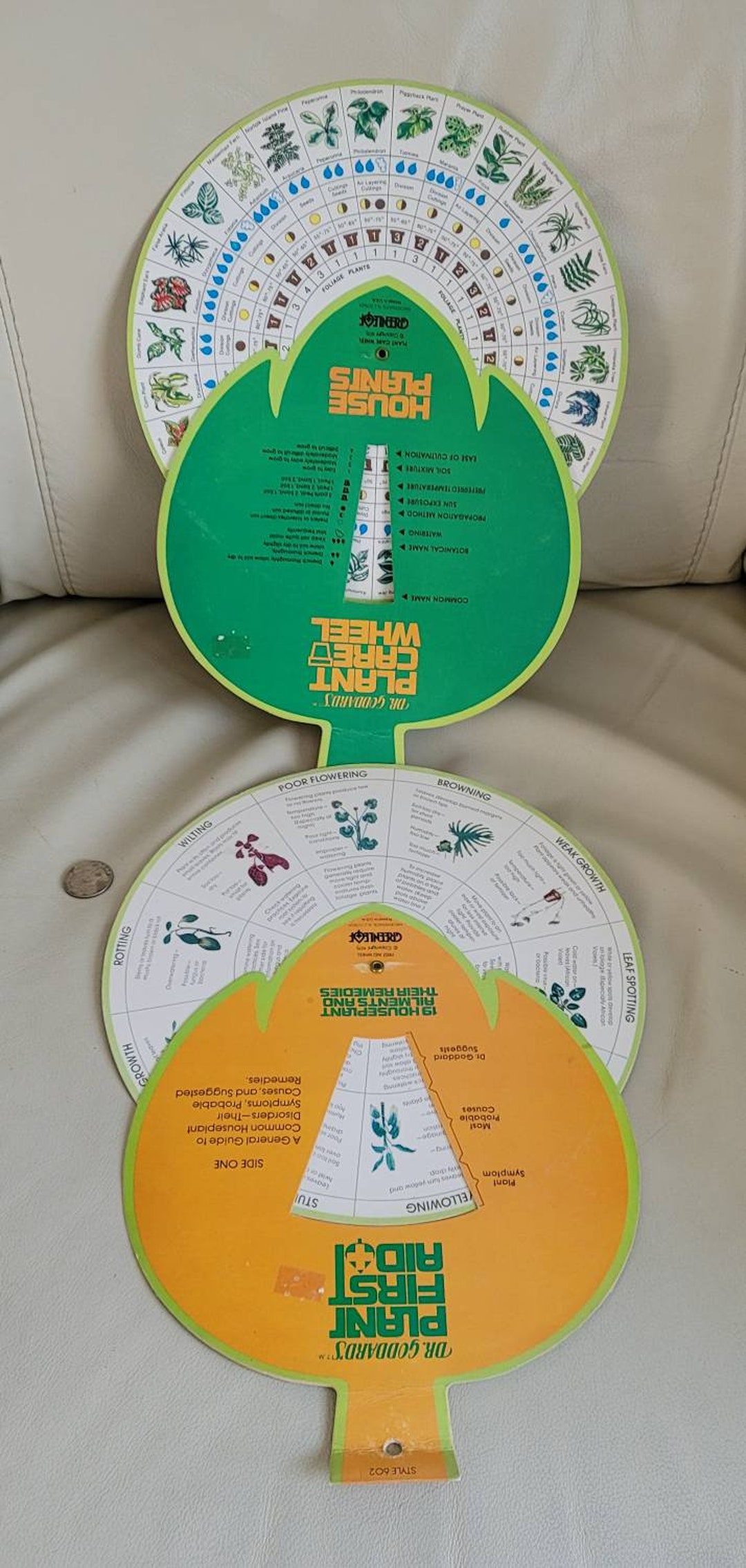 Dr Goddard's Paper Plant Care Wheel and First Aid Wheel Guide, 1975, Greenleaf NJ. Etsy