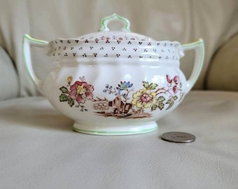 Royal Doulton Grantham Lidded Sugar Bowl Vintage English Porcelain