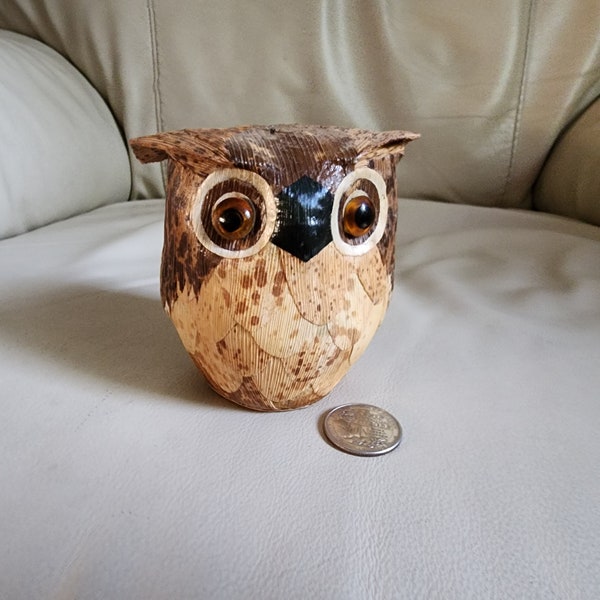Coconut shell Owl vintage money bank, piggy bank, handcrafted gift for any occasion.