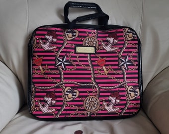 Betsy Johnson Signature Nautical theme laptop case travel handbag.