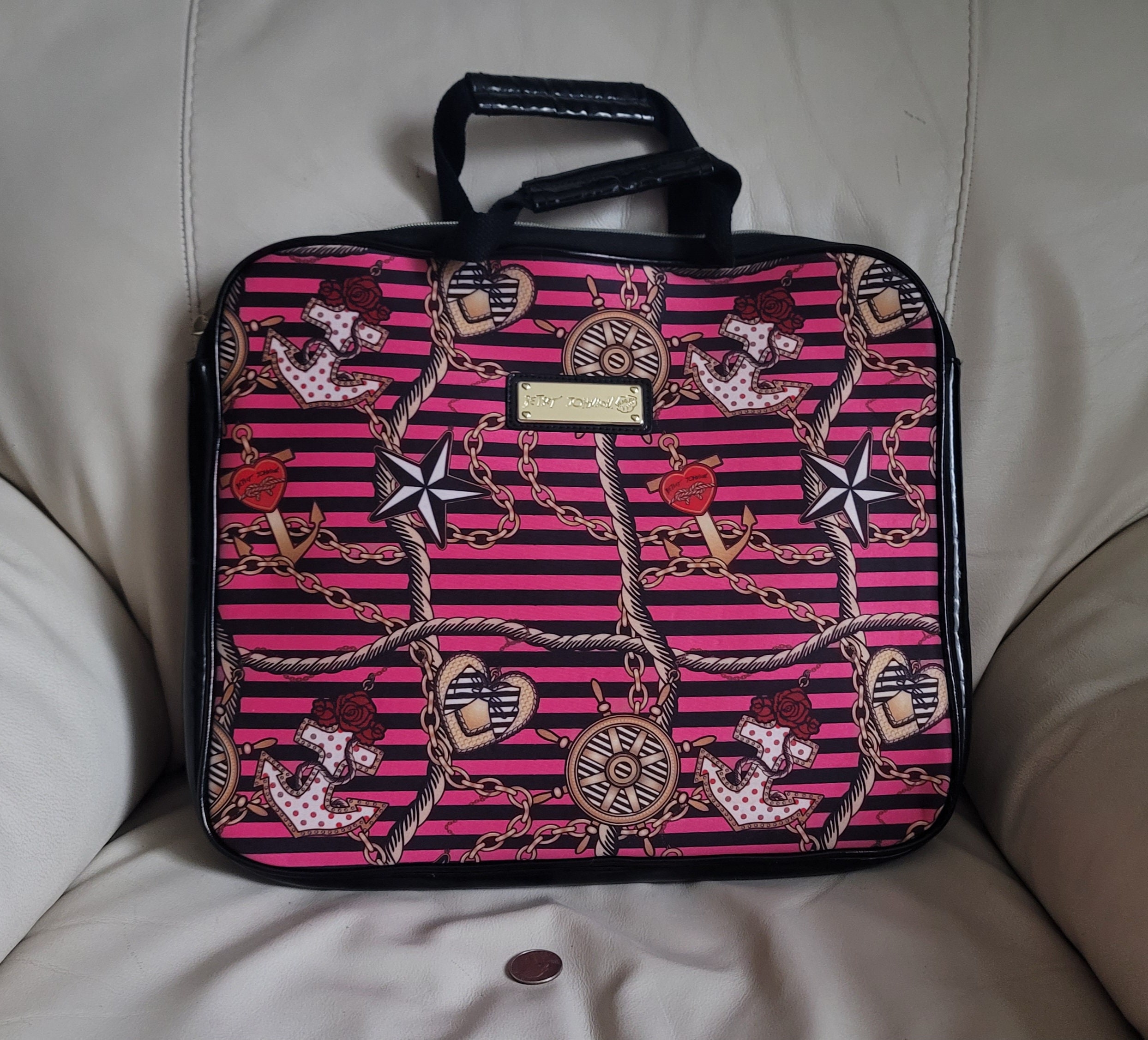 Vintage Betsy Johnson Signature Nautical Theme Laptop Case Travel