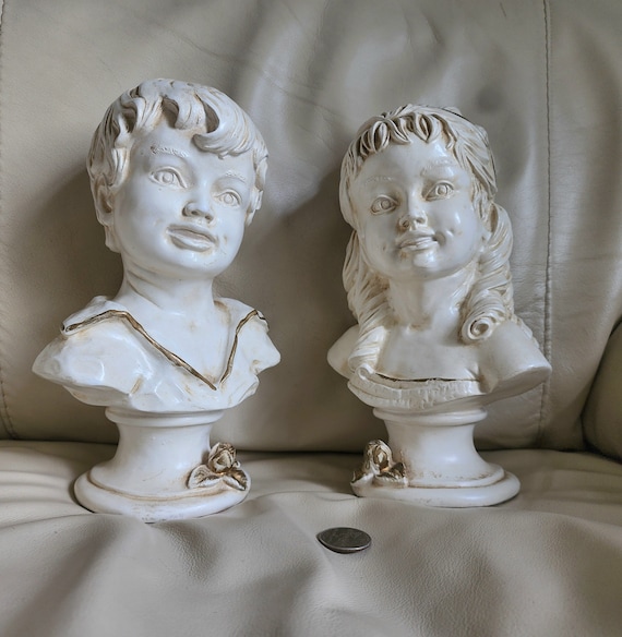 UNIVERSAL STATUARY CHICAGO 1960年代 石膏オブジェ Universal Statuary Corp Chicago Boy & Girl Bust 1962 | eBay