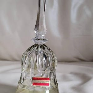 Etch Bleikrystall made in West Germany call bell, 24% lead, 8 inch tall. German crystal vintage bell. Large glass crystal sick bell decor