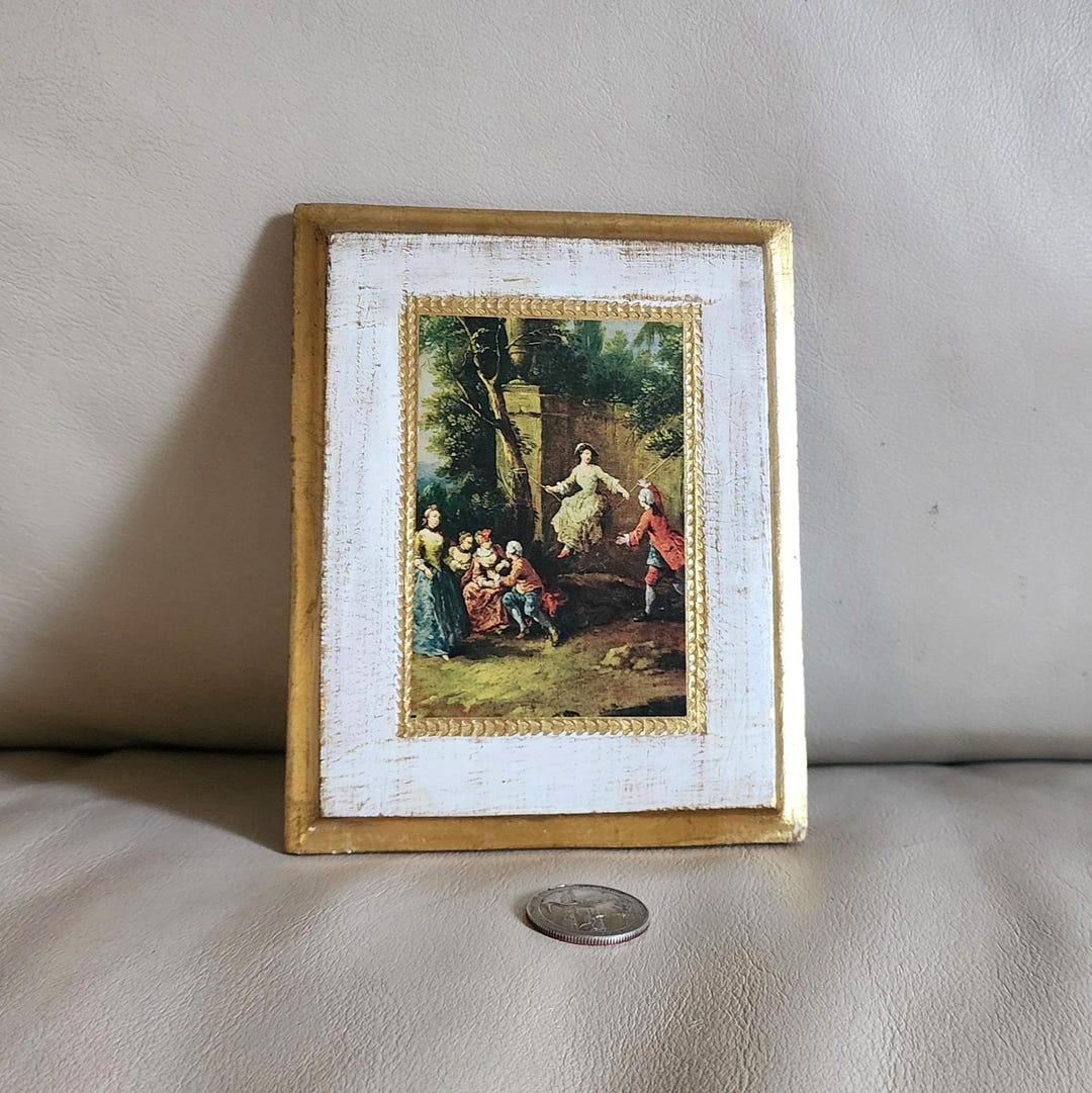 Vintage Italian Florentine Gilt Wood Wall Plaque Ornate Gold Decoupage ...