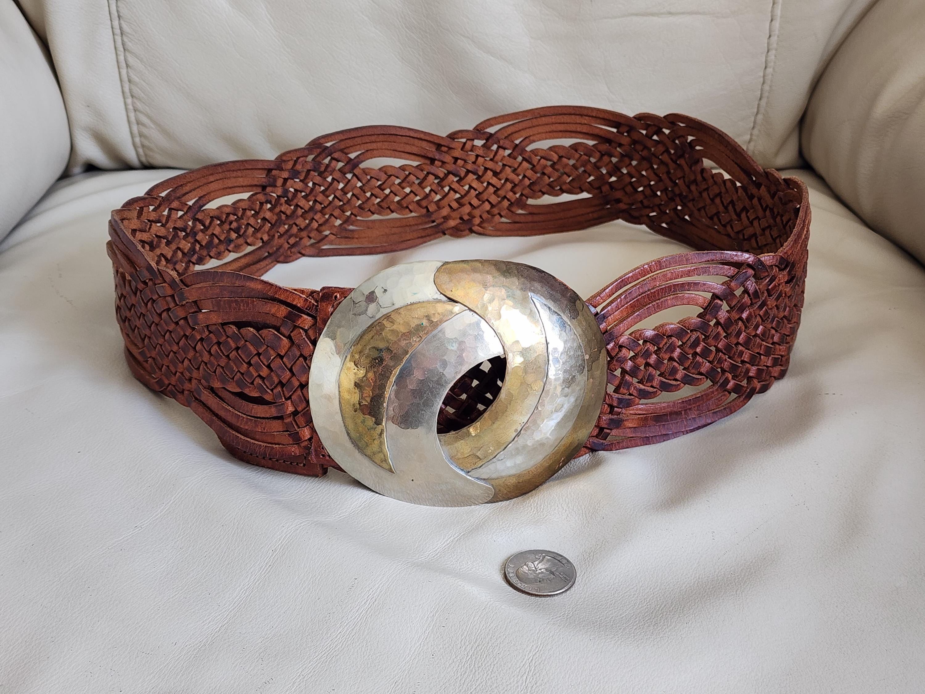 Purple Braided Morrocan Belt with Round Buckle Braided Belt main image 3