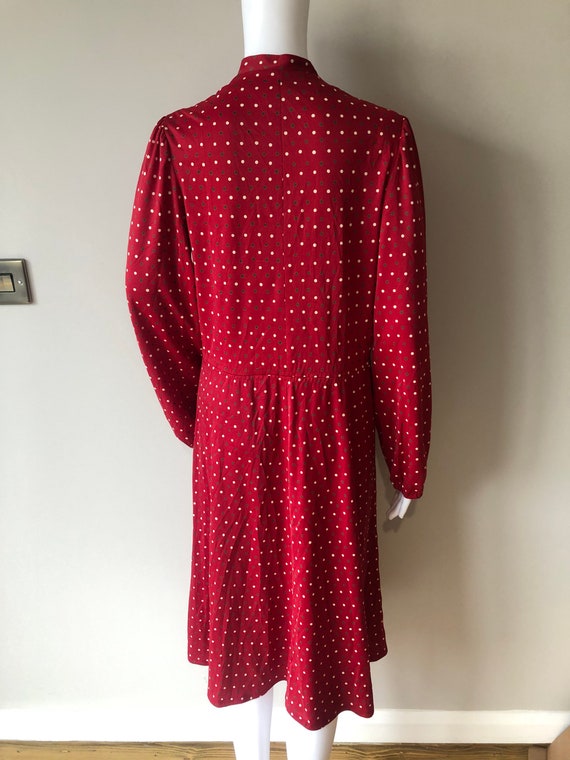 Vintage 1970s Red PolkaDot Dress - image 9