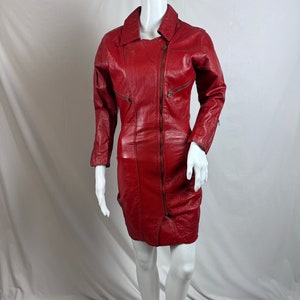 red leather biker dress Vintage 1980s Dress. Size Small, Leather Season 24SPRNG