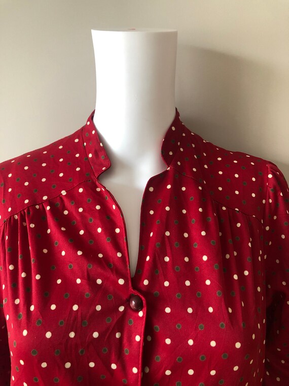 Vintage 1970s Red PolkaDot Dress - image 7