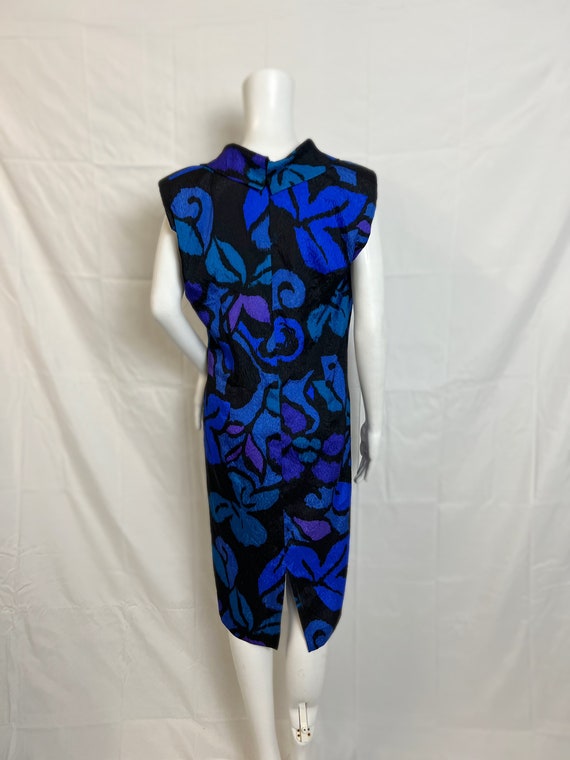 Vintage 1980s Versace Dress, Designer Blue Shift … - image 5