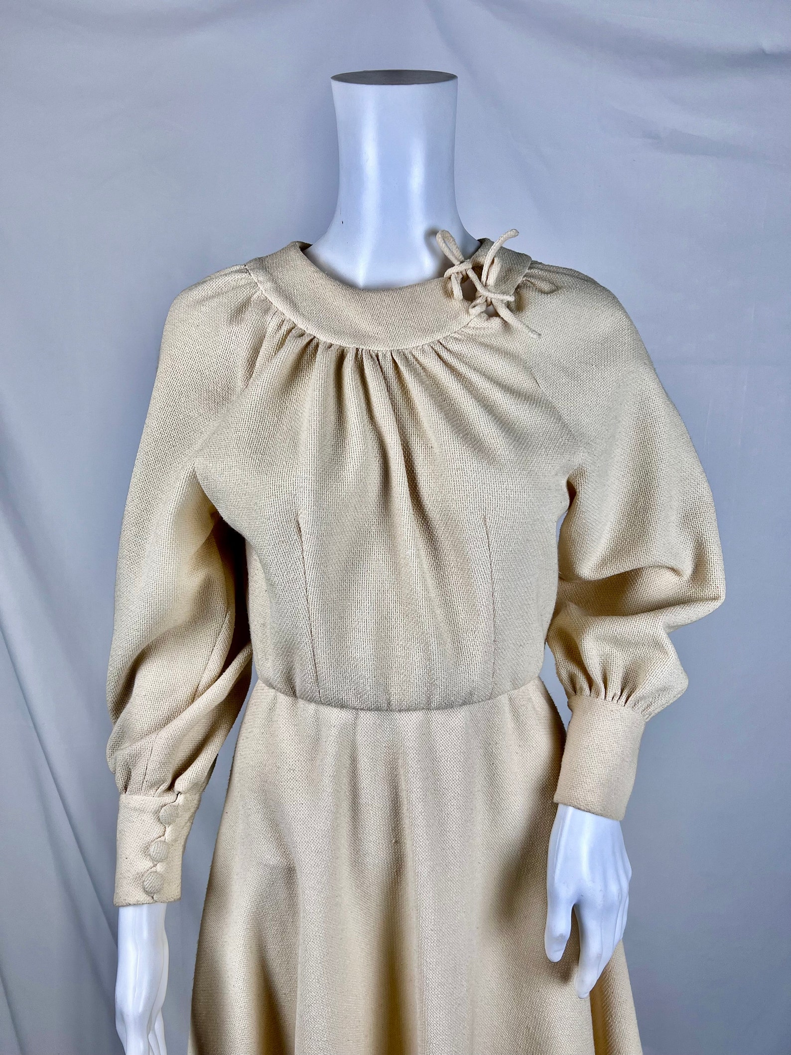 Vintage cream colored midi dress