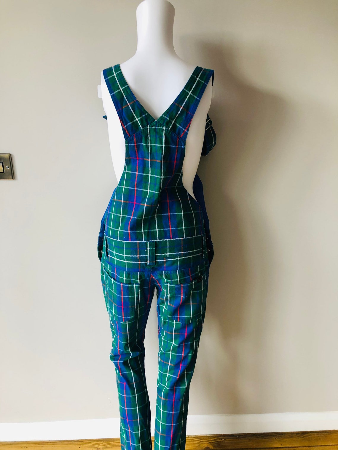 1980s Vintage Punk Tartan Dungarees Etsy